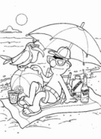 A coloring page of sesame street